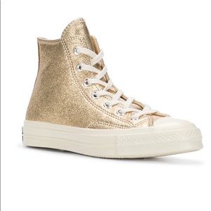 Converse Chuck 70 Gold Metallic Hi-Top Sneakers